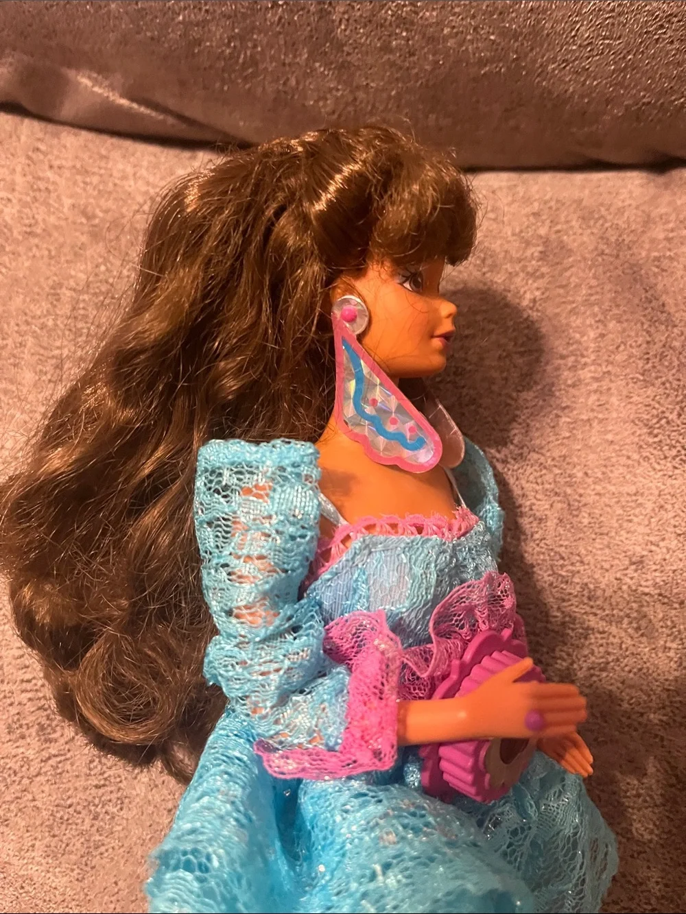 Vintage 1990 Mattel Lights and Lace Teresa Barbie Doll #9727- Rare Steffie Face